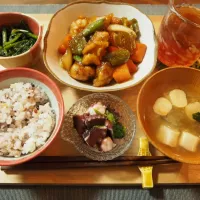 酢鶏定食|おむすびさん