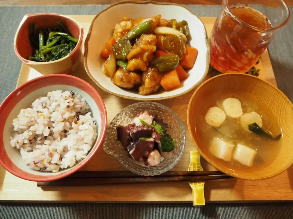 酢鶏定食|おむすびさん