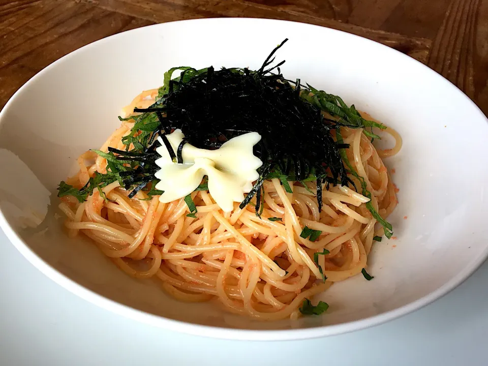 メインの生明太子パスタ🍝|くーさんさん