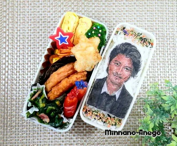 Snapdishの料理写真:TOKIO『山口達也』弁当
 #オブラートアート
 #オブアート
 #似顔絵弁当|みんなのあねごさん