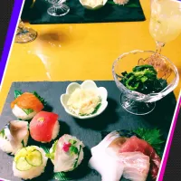 Snapdishの料理写真:結婚記念日御膳(笑)|みどりさん