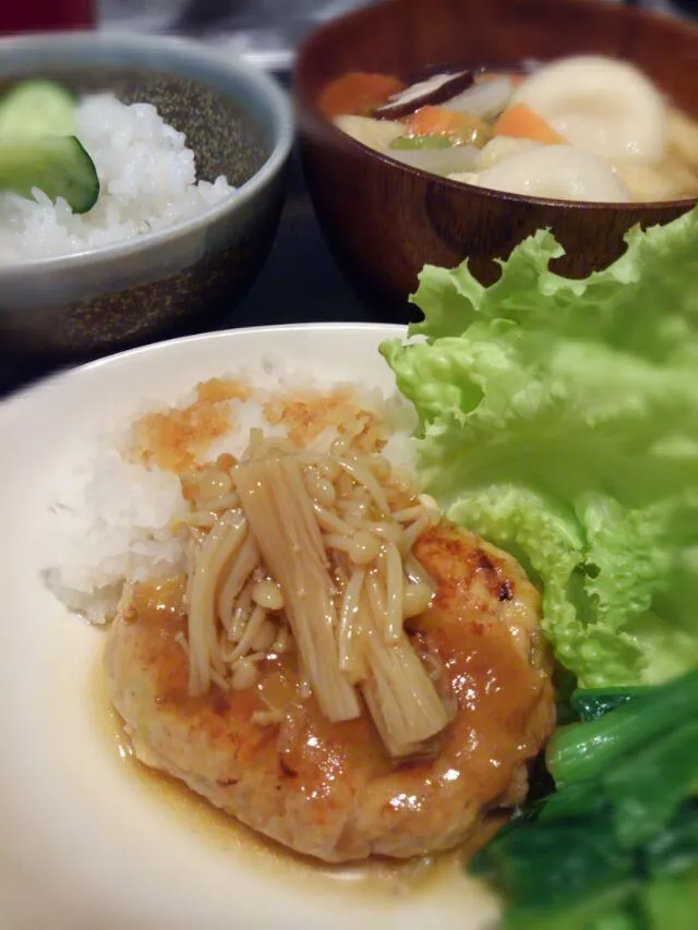 ナメコおろしバー👍　白玉のお味噌汁😊|みるくここあさん