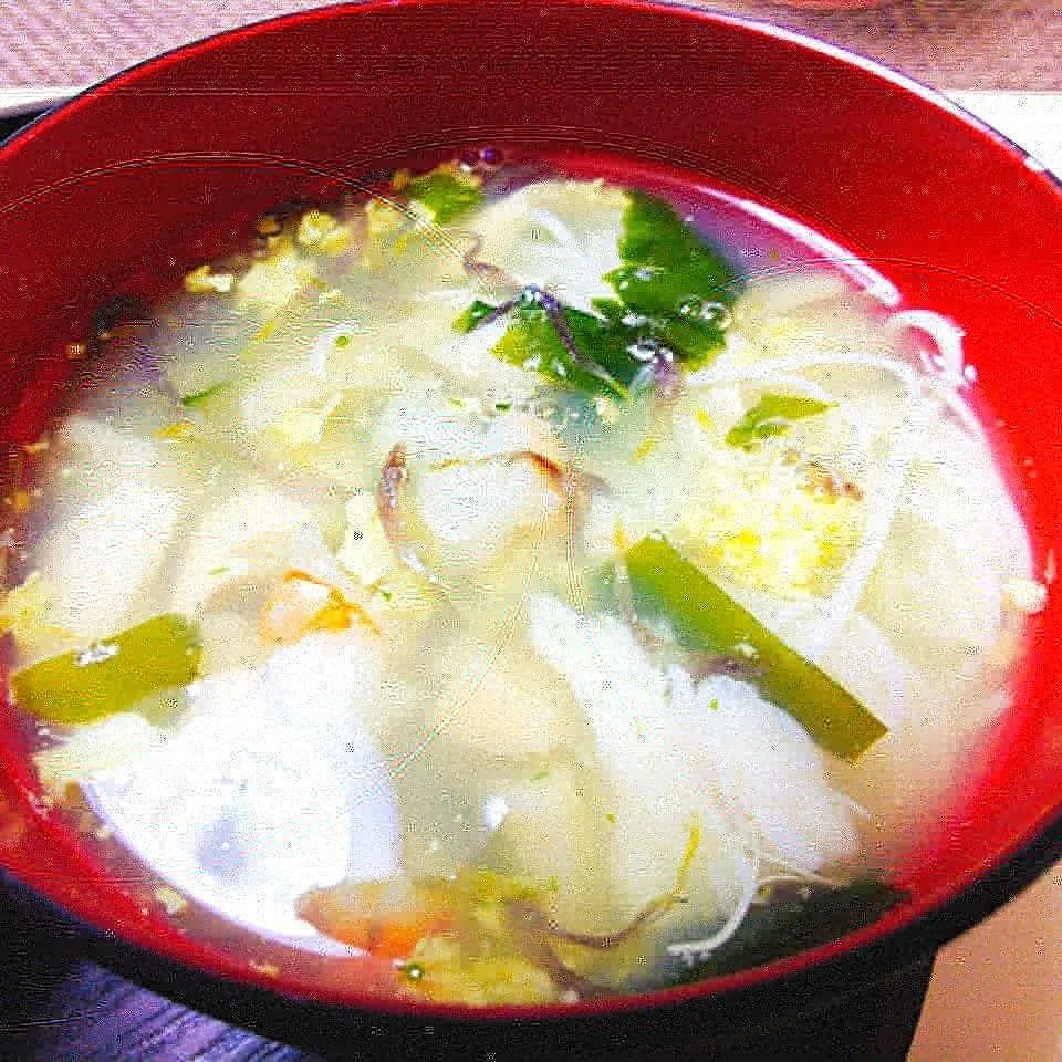 モニターワカメとたまごのスープ
蟹、ホタテ、エビ、鶏のササミ、温麺を作りました。|vege食堂さん