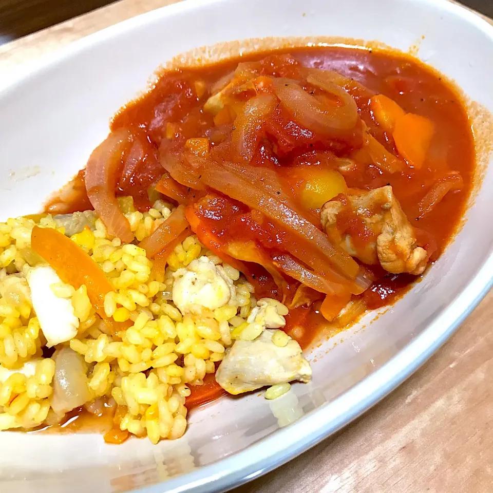 トマトチキン煮込みライス🍅|じゅんこさん