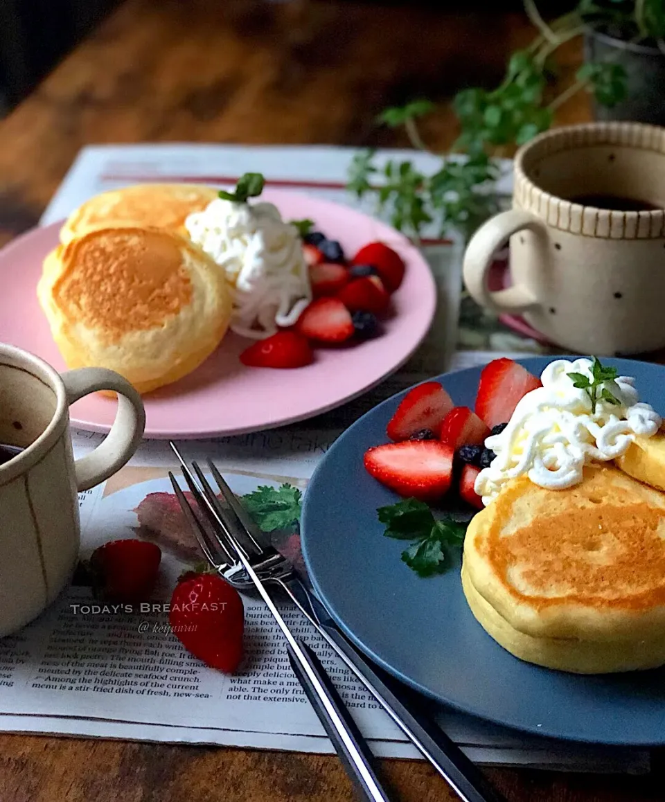 ふっくら厚みパンケーキとフルーツのワンプレート|@keijunrinさん