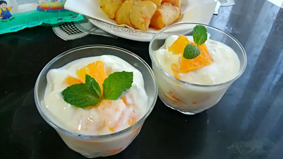🍊マシュマロ・オレンジ・ヨーグルト～「エイワさんのレシピ参考」～|*ママちゃん*さん
