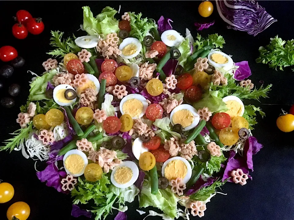 ✨ITALIAN SALAD with SAKURA PASTA✨ ニス風サラダ桜パスタ添え✨|🌺Sanntina🌺さん