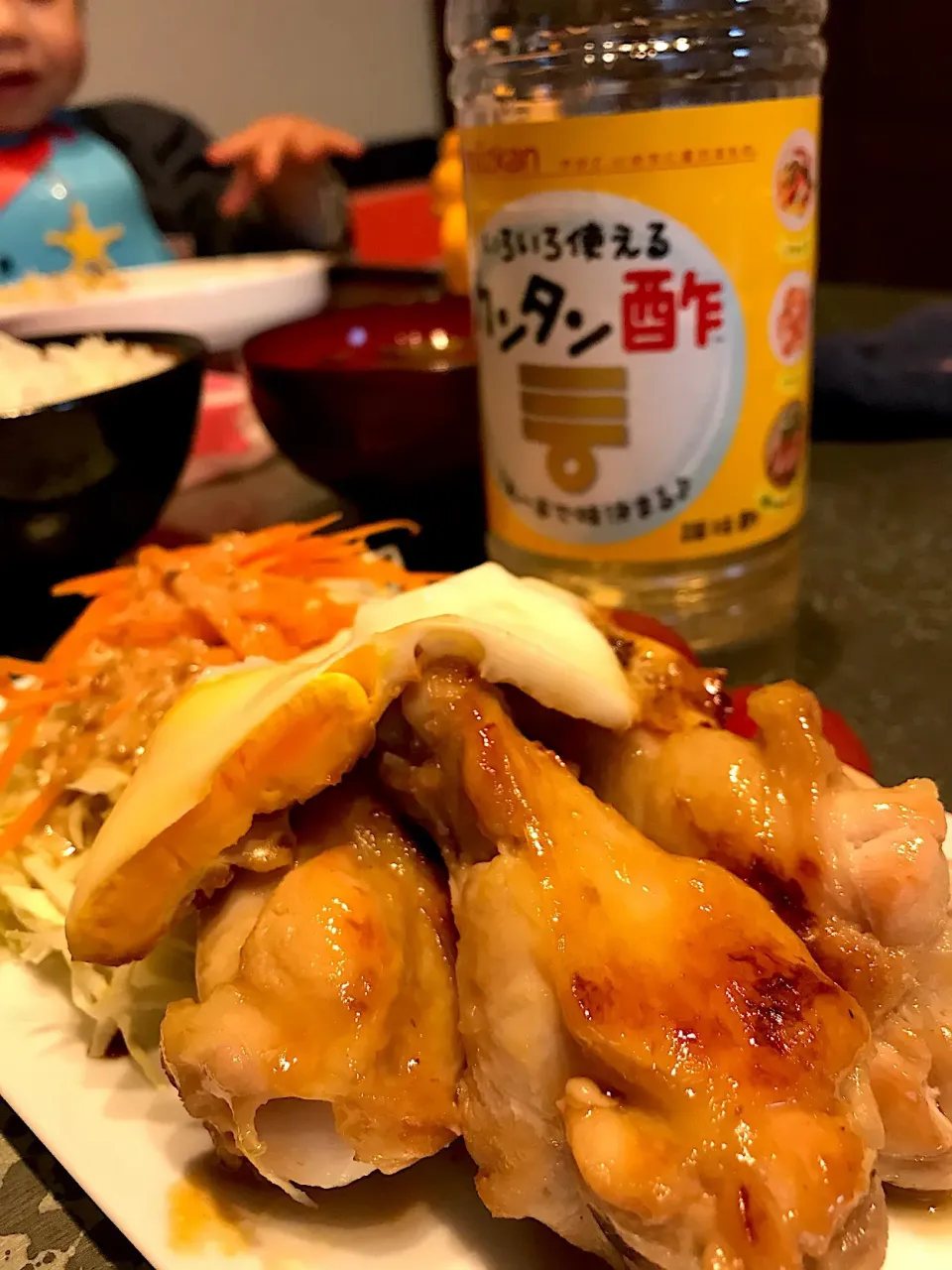 鶏手羽元の甘酢照焼き|まるいのさん