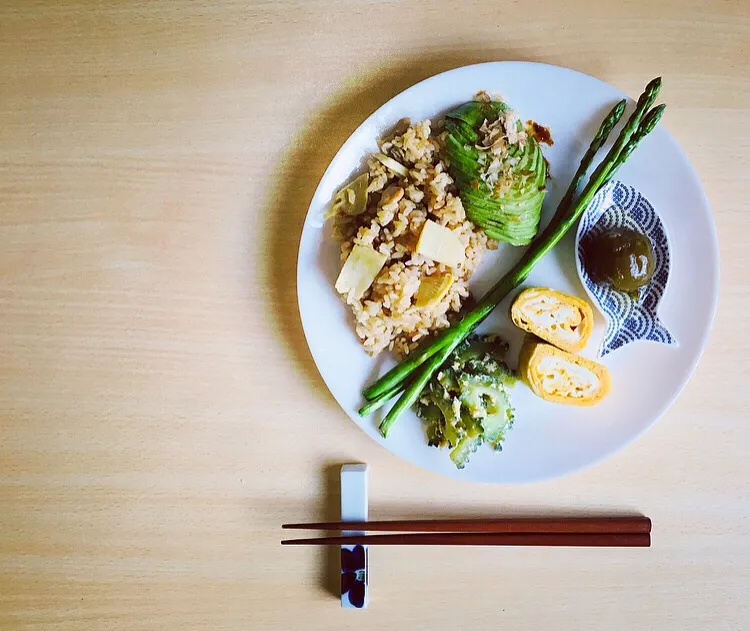 たけのこ御飯でワンプレート|長い谷の川さん