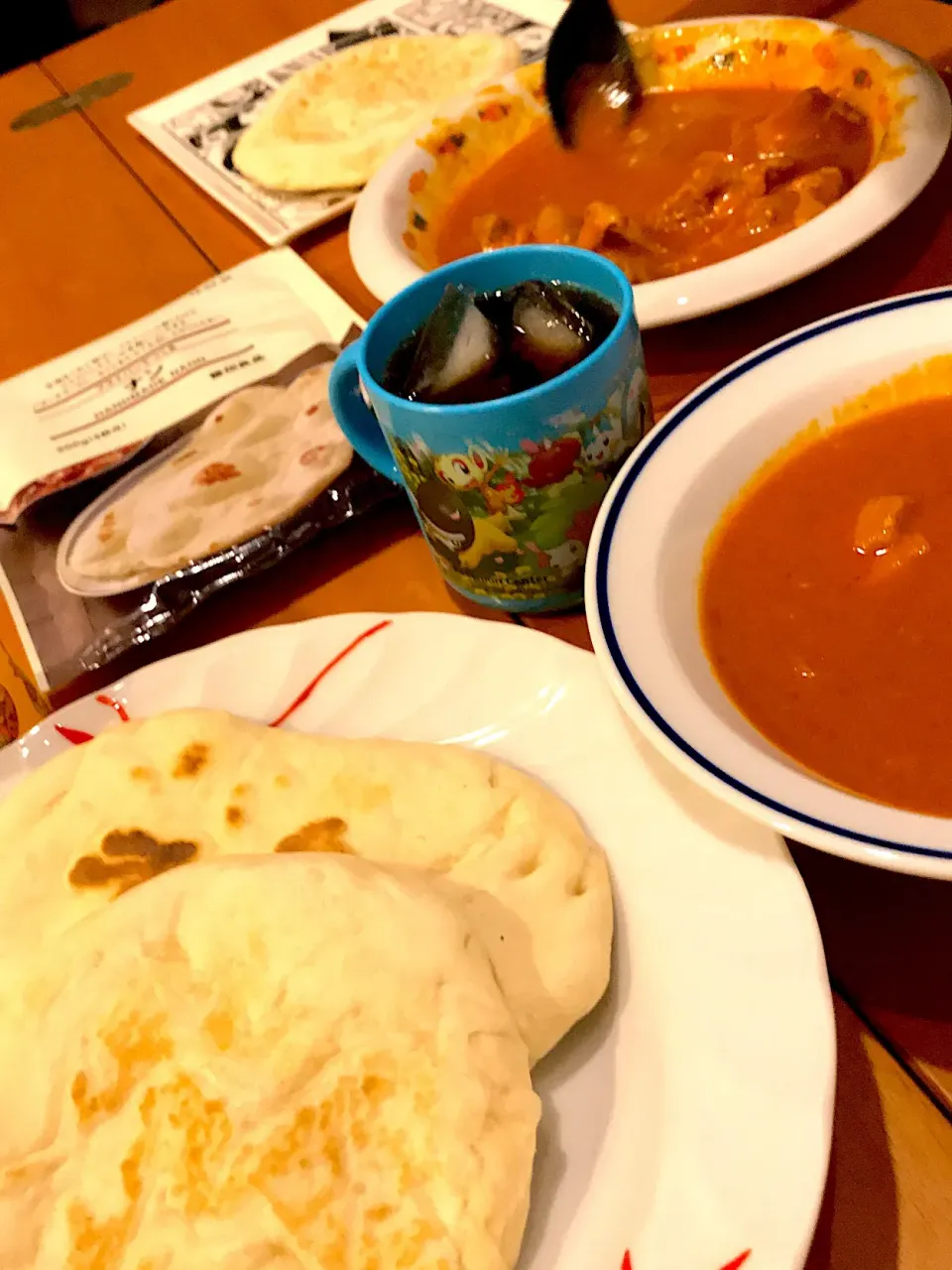 Snapdishの料理写真:バターチキンカレー🍛   手作りナン＆チーズクルチャ🧀|ch＊K*∀o(^^*)♪さん