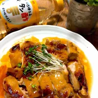 Snapdishの料理写真:鶏モモ肉の甘酢照り焼き