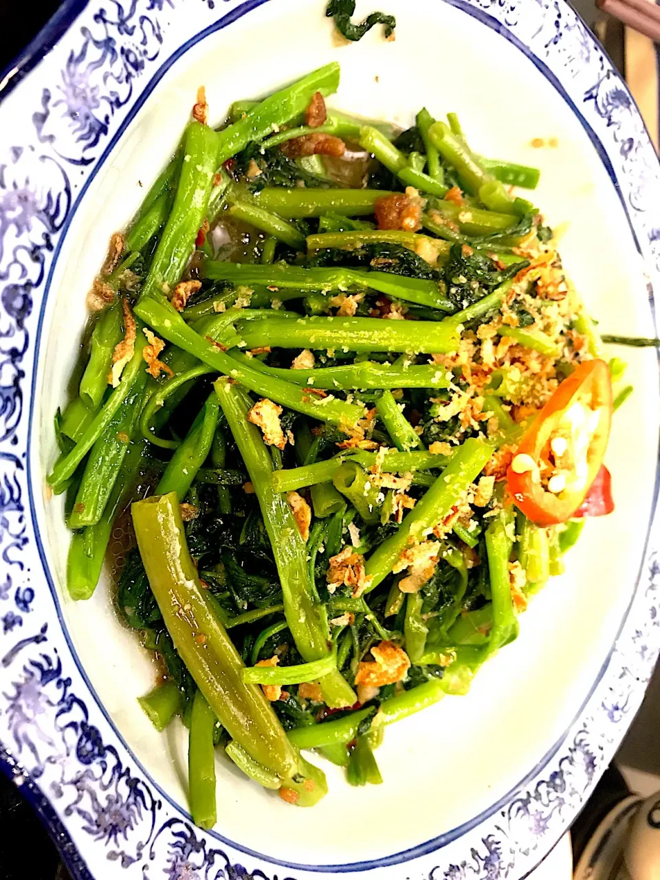 Stir-fried water spinach with sambal belachan|Sky Blueさん