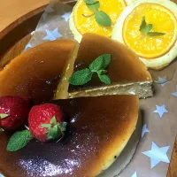 Snapdishの料理写真:スフレチーズケーキ オレンジチーズハニーパイ|神保彩菜さん