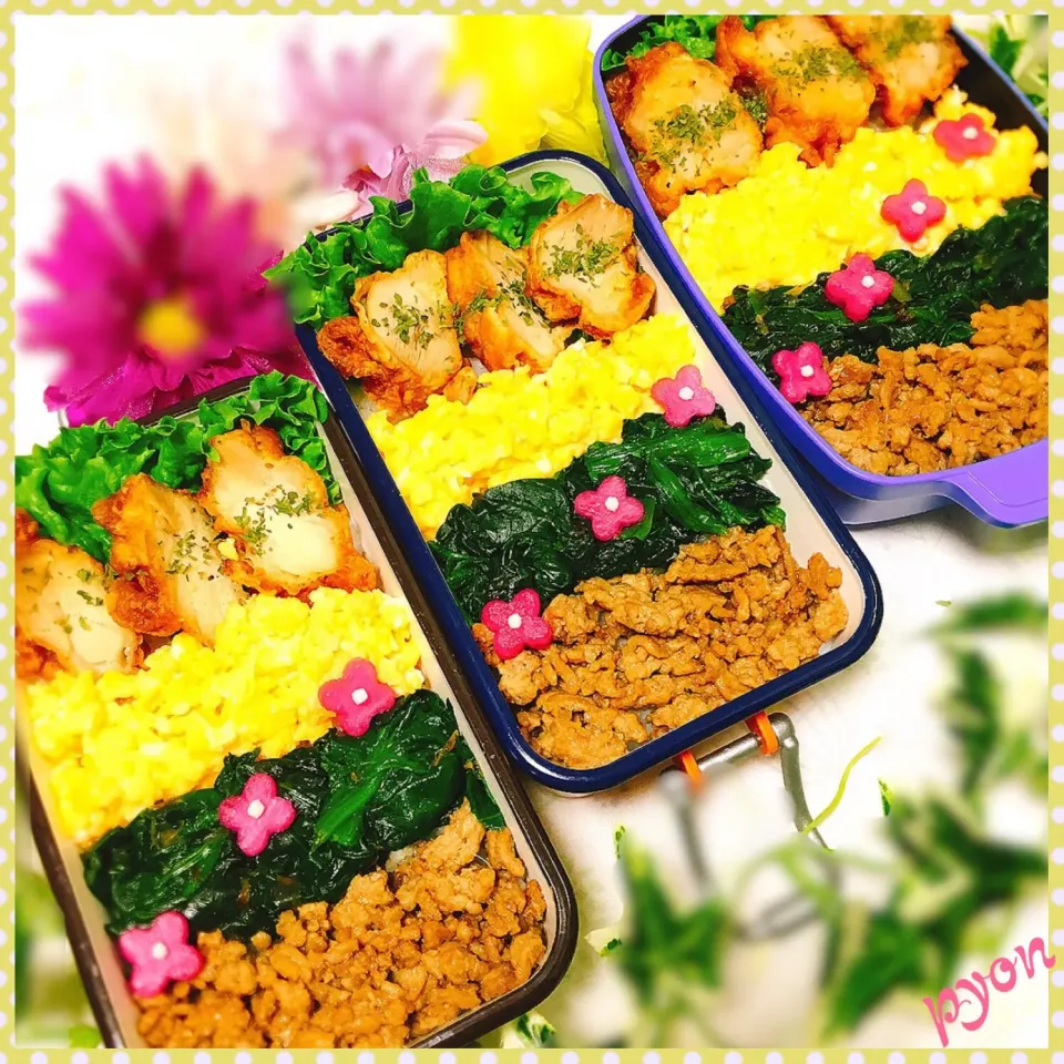 パパと娘ちゃん達のお弁当(o^^o)
 #旦那弁当  #娘弁当  #お弁当  #デコ弁|ぴょんちゃんさん