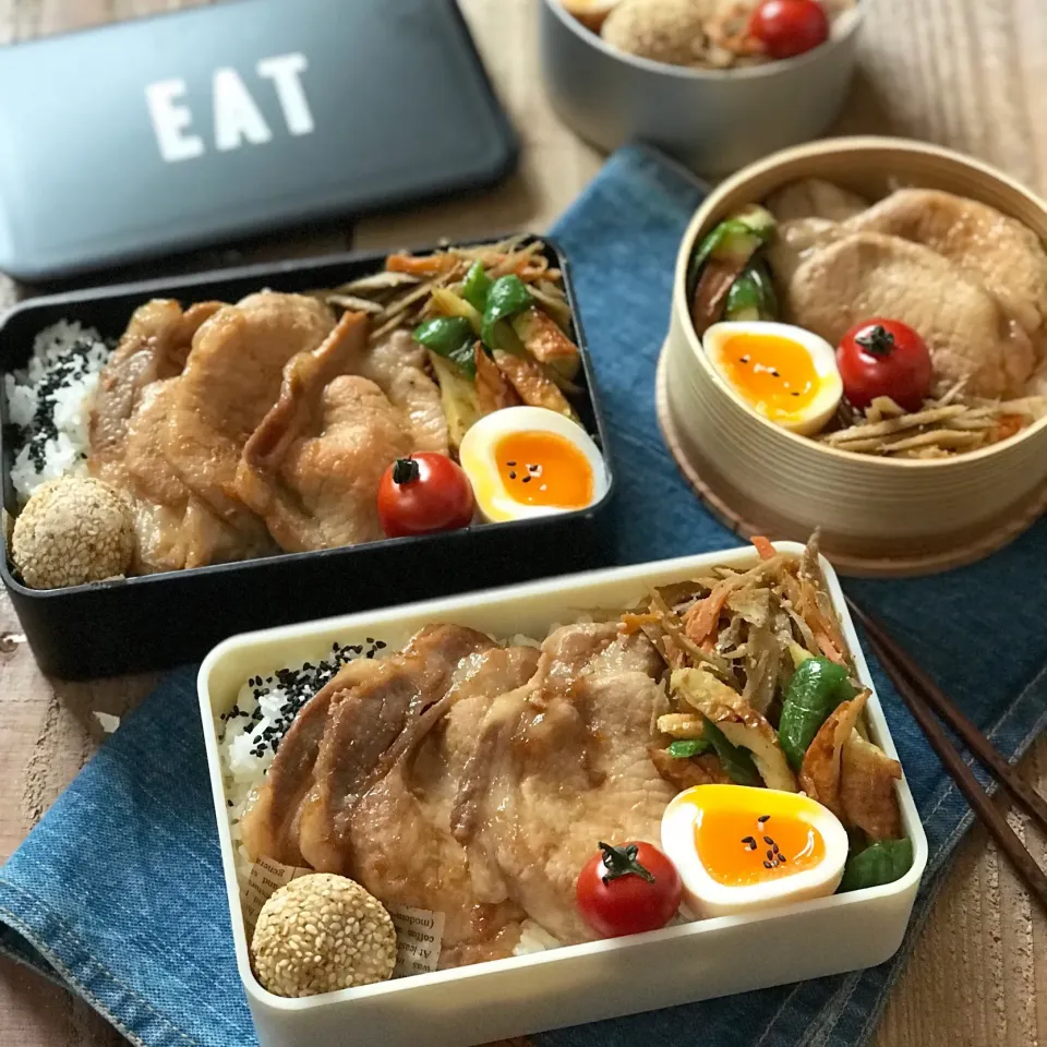 Snapdishの料理写真:豚生姜焼き弁当|sroknnaokoさん