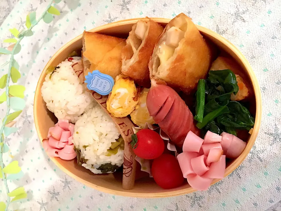 Snapdishの料理写真:2018.4.18余った春巻きの皮でチーズエリンギ|マム🌹Japanese momさん