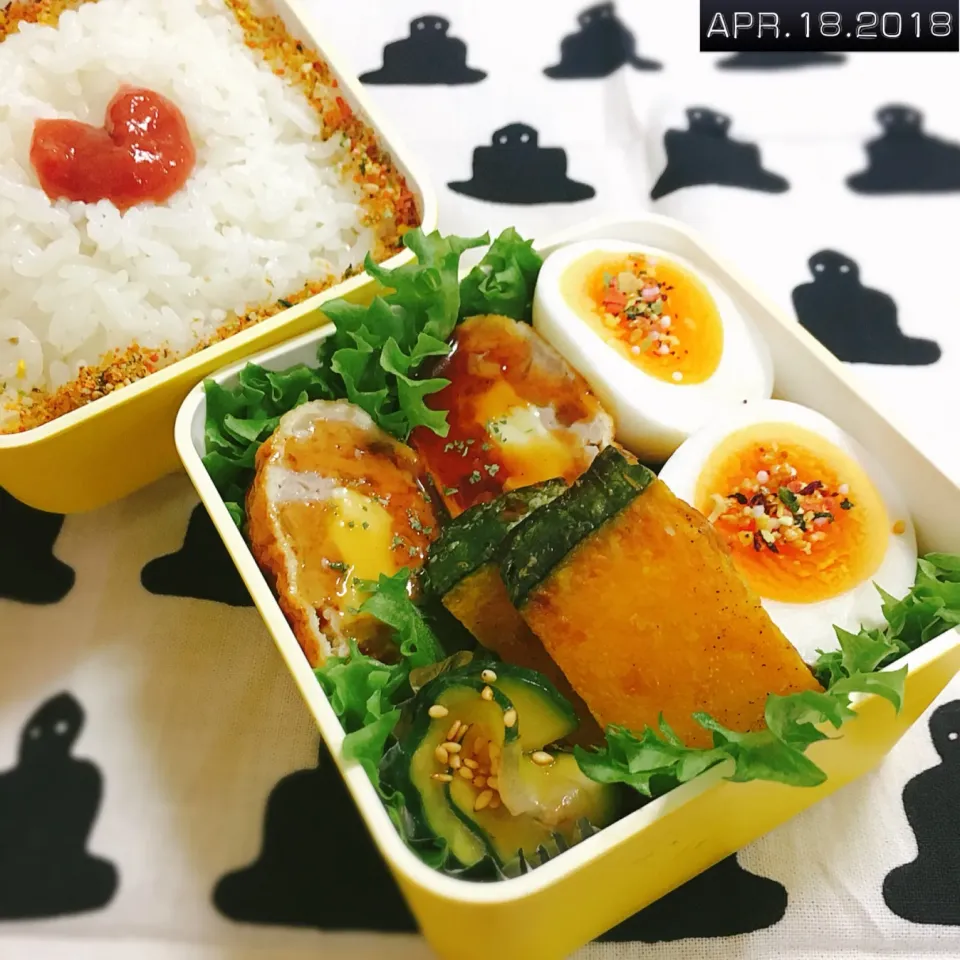 油揚げチーズメンチ#弁当  #お弁当記録  #お弁当  #メンチカツ弁当|momo31omomさん