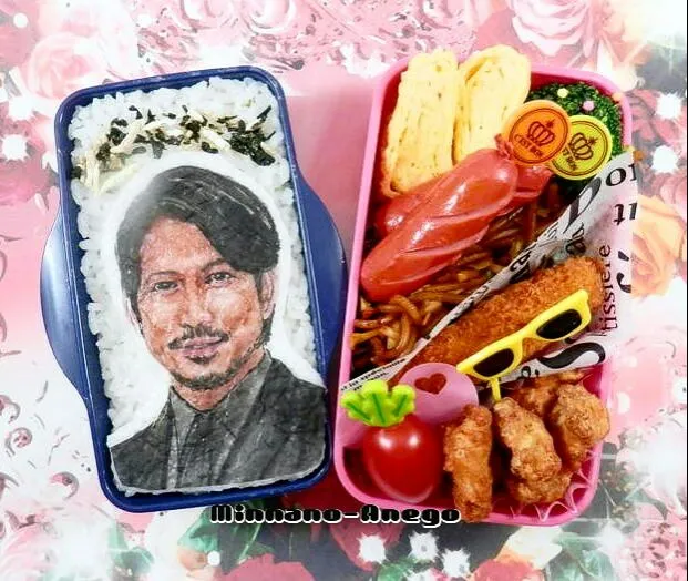 V6『岡田准一』弁当
 #オブラートアート
 #オブアート
 #似顔絵弁当|みんなのあねごさん