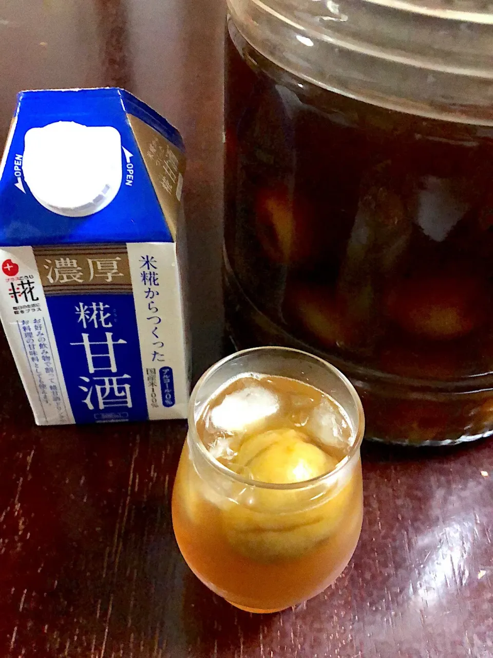 Snapdishの料理写真:黒糖梅酒糀甘酒割り|Erikoさん