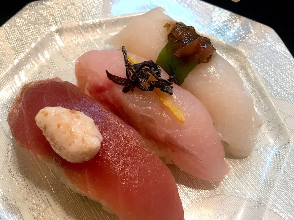 地魚塩昆布、山芋漬けまぐろ、真いか梅しそ🤤😋🍣|yumyum😋さん