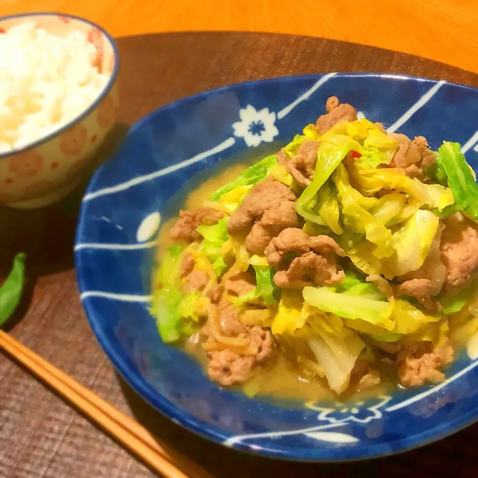 液みそで♡春キャベツと豚肉のしょうがみそ炒め|もなかさん