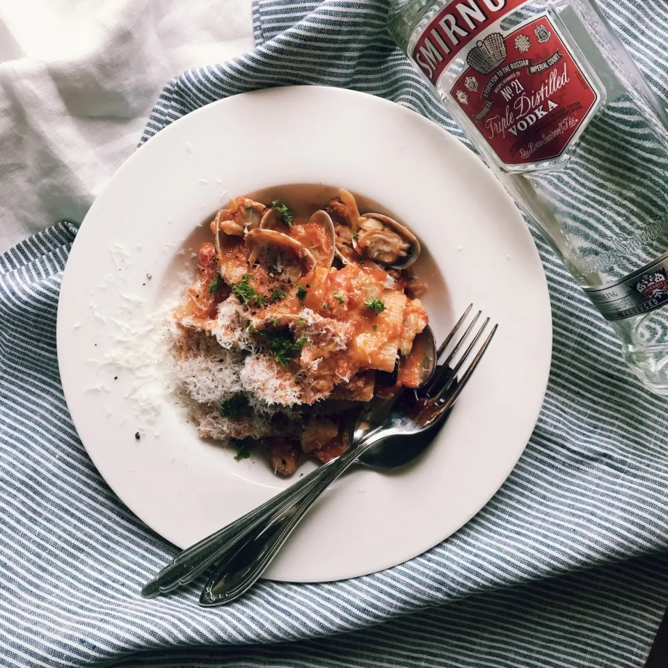 Snapdishの料理写真:まちまちこさんの料理 スパゲッティ・アラボッカ Spaghetti alla vodka|やまださん