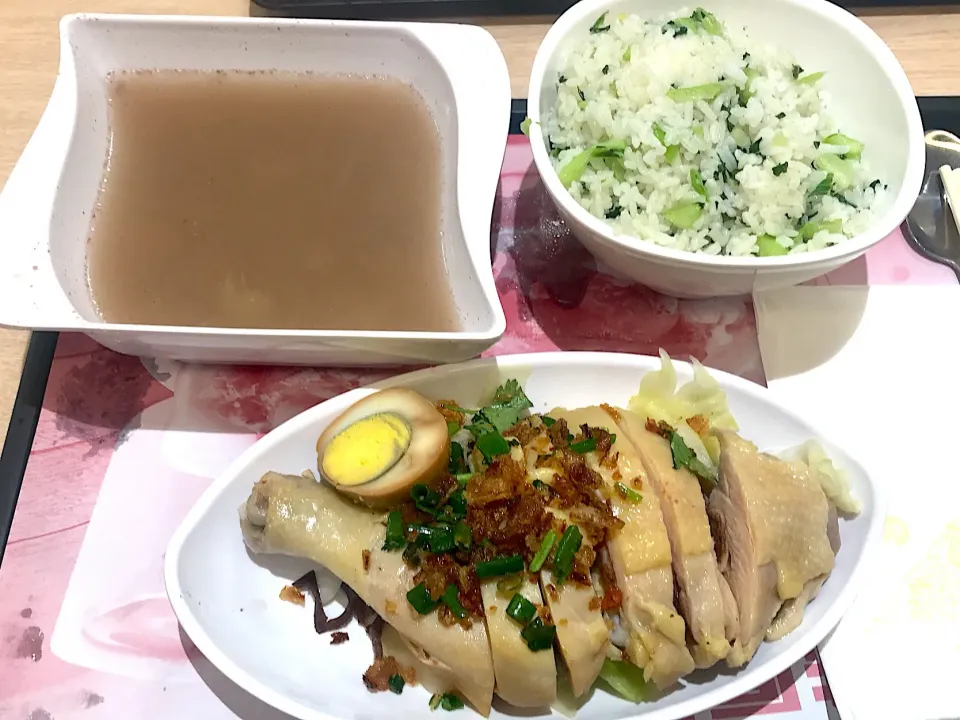 Snapdishの料理写真:Vegetables rice with chicken & soup|Sky Blueさん