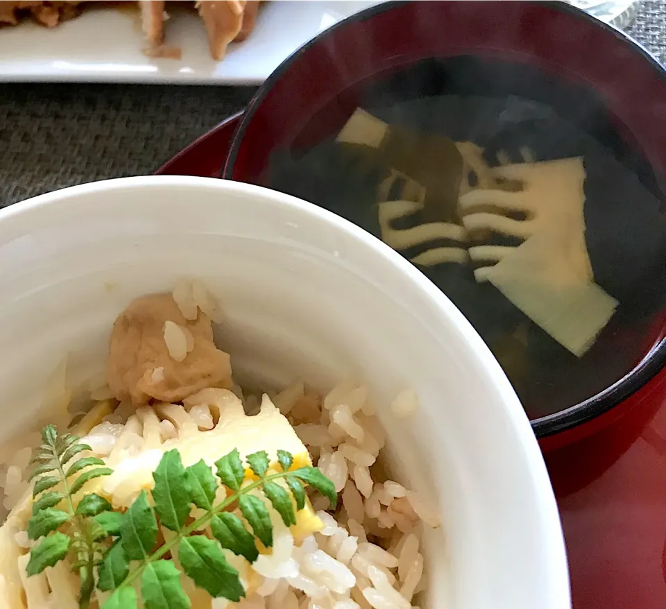 たけのこご飯とたけのこ吸い物|シュトママさん