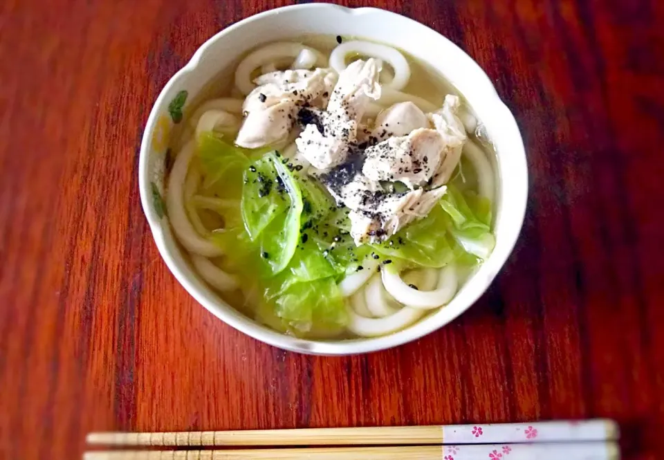 鶏肉とキャベツのうどん*あったか塩味|みかんさん