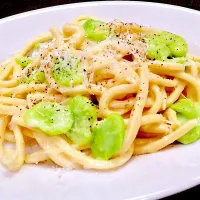 そら豆の手打ちパスタ|oshowyouさん