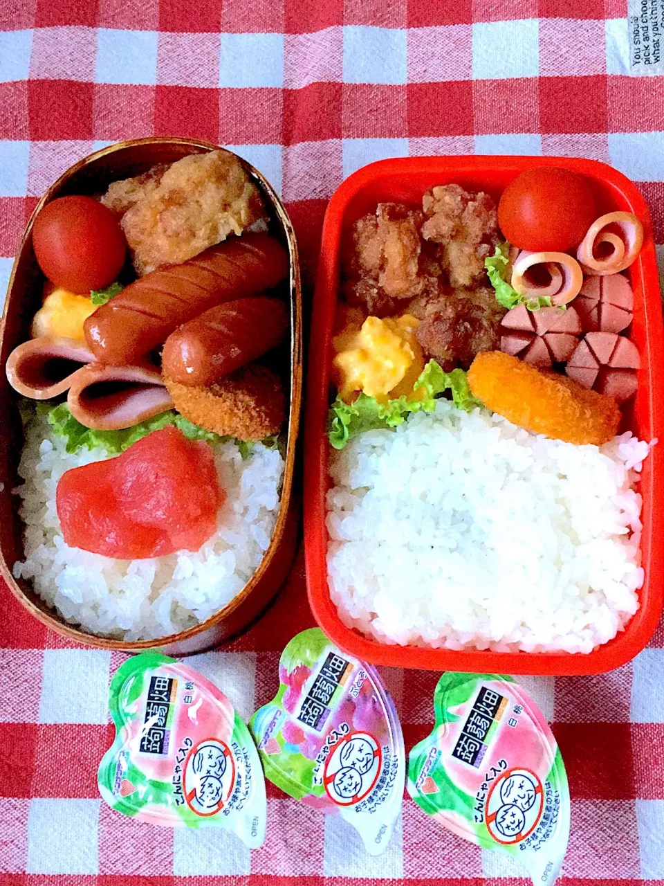 Snapdishの料理写真:高2次女  お弁当🍱 #参観日 小2次男  お弁当  #児童館|しげっちさん