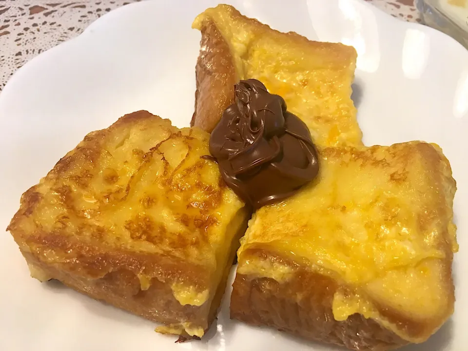 フレンチトースト with nutella(๑˃̵ᴗ˂̵)#|Satokoさん