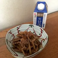 Snapdishの料理写真:ごぼうと豚のきんぴら|HIROMIYYYYさん