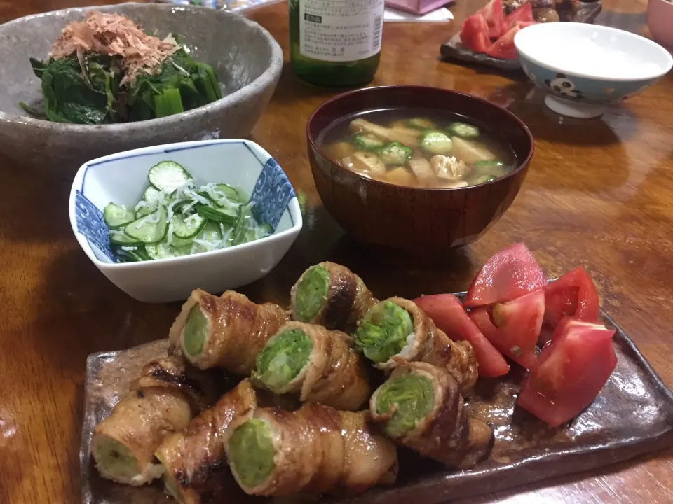 Snapdishの料理写真:豚肉のほうれん草巻き|さんだーさん