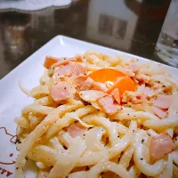 Udon de Carbo(うどんde カルボ)

なんか、しょうもないネーミング😅|Tatsuya Horiさん