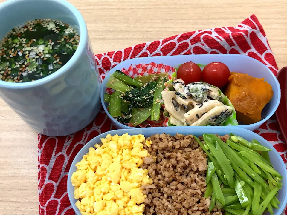 お弁当とワカメスープ|amiさん