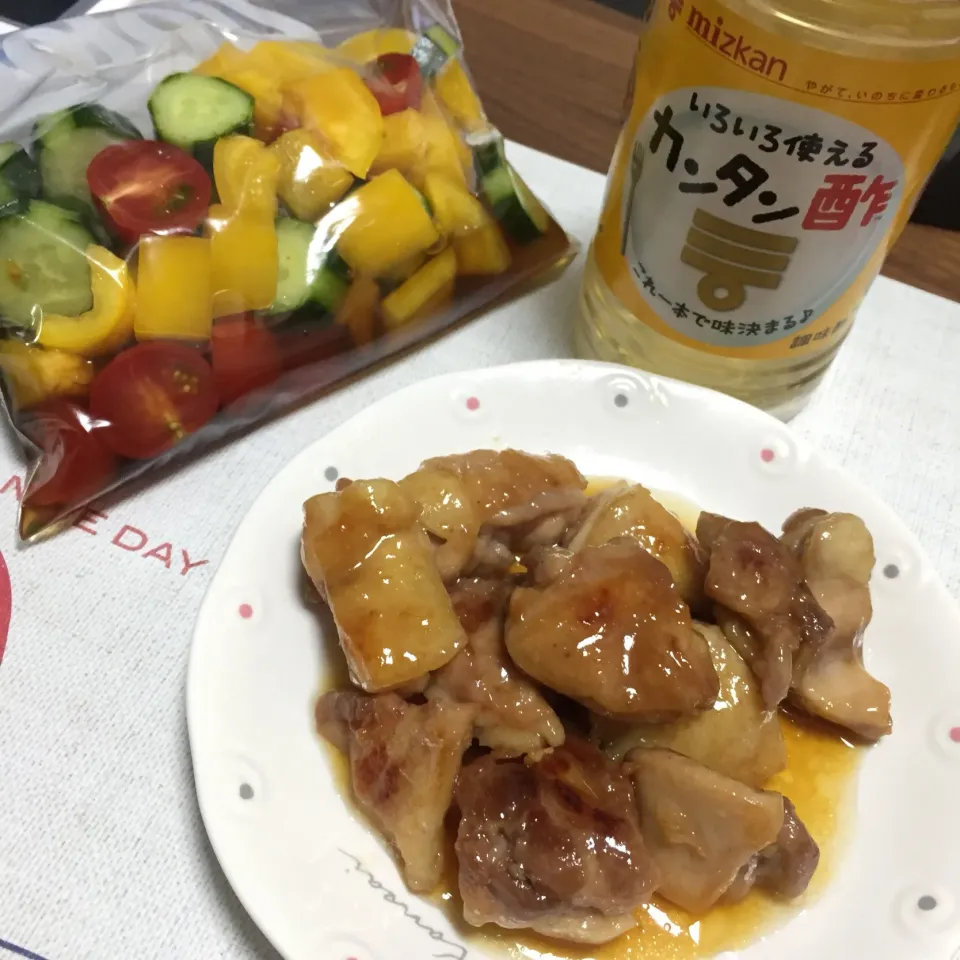 照り焼きチキンと簡単中華風ピクルス|みぅさん