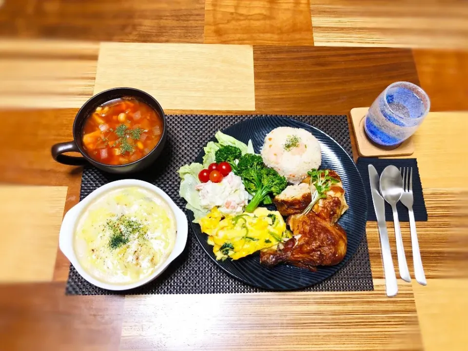 ワンプレートの夜ご飯 #ワンプレート  #ワンプレートごはんグランプリ  #夜ご飯|ぼんぼんさん