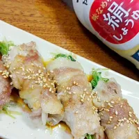 Snapdishの料理写真:豆苗とえのきの豚肉巻き|あーうんさん