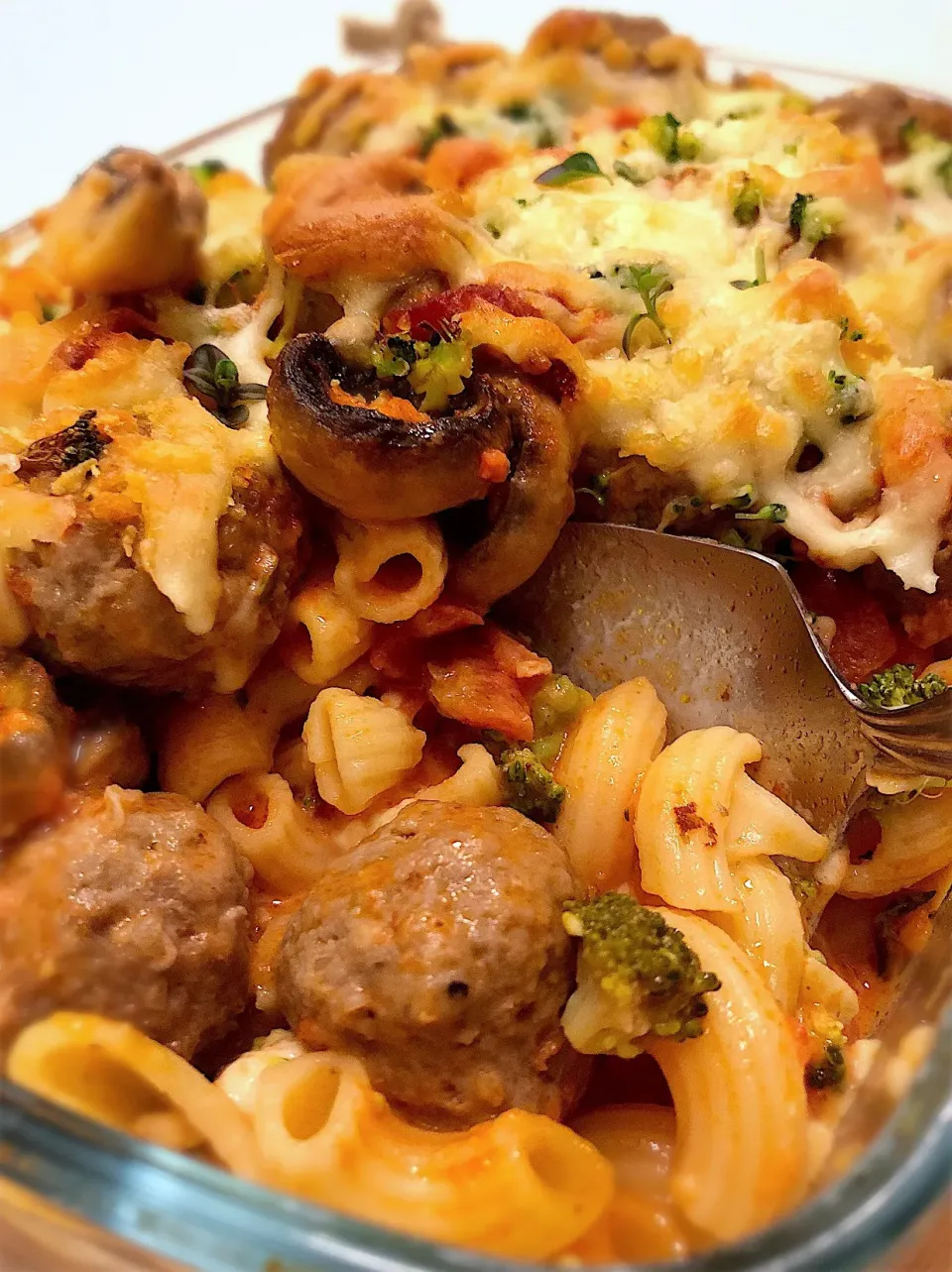 Snapdishの料理写真:meatball and mushroom pasta bake|12Dragonさん