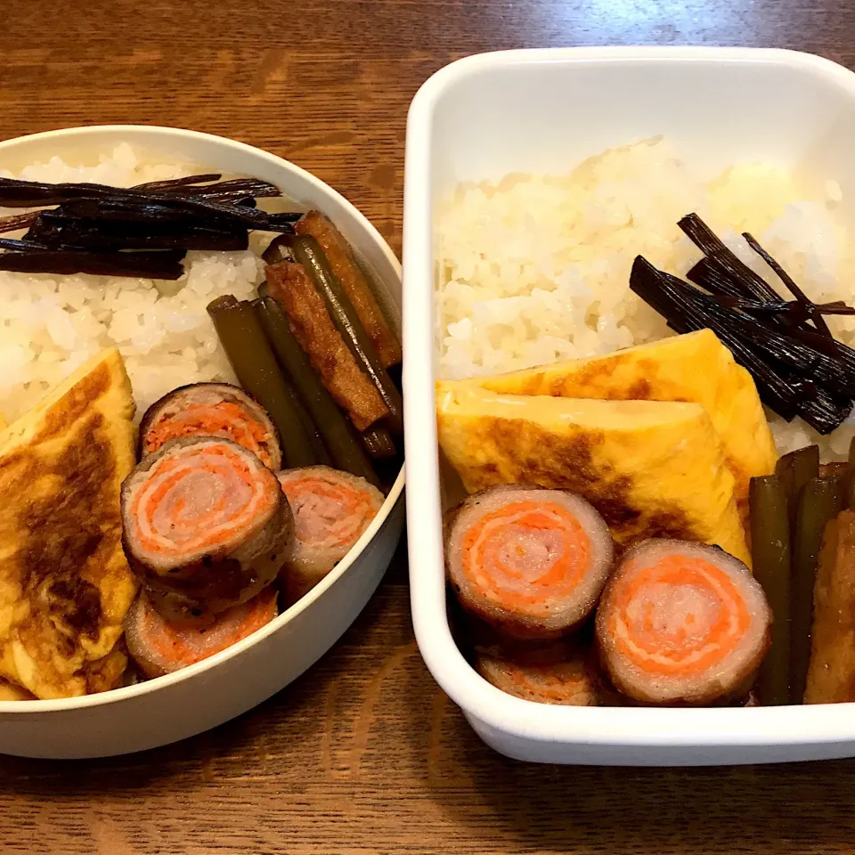 Snapdishの料理写真:父ちゃん＆予備校生弁当|tenoaさん