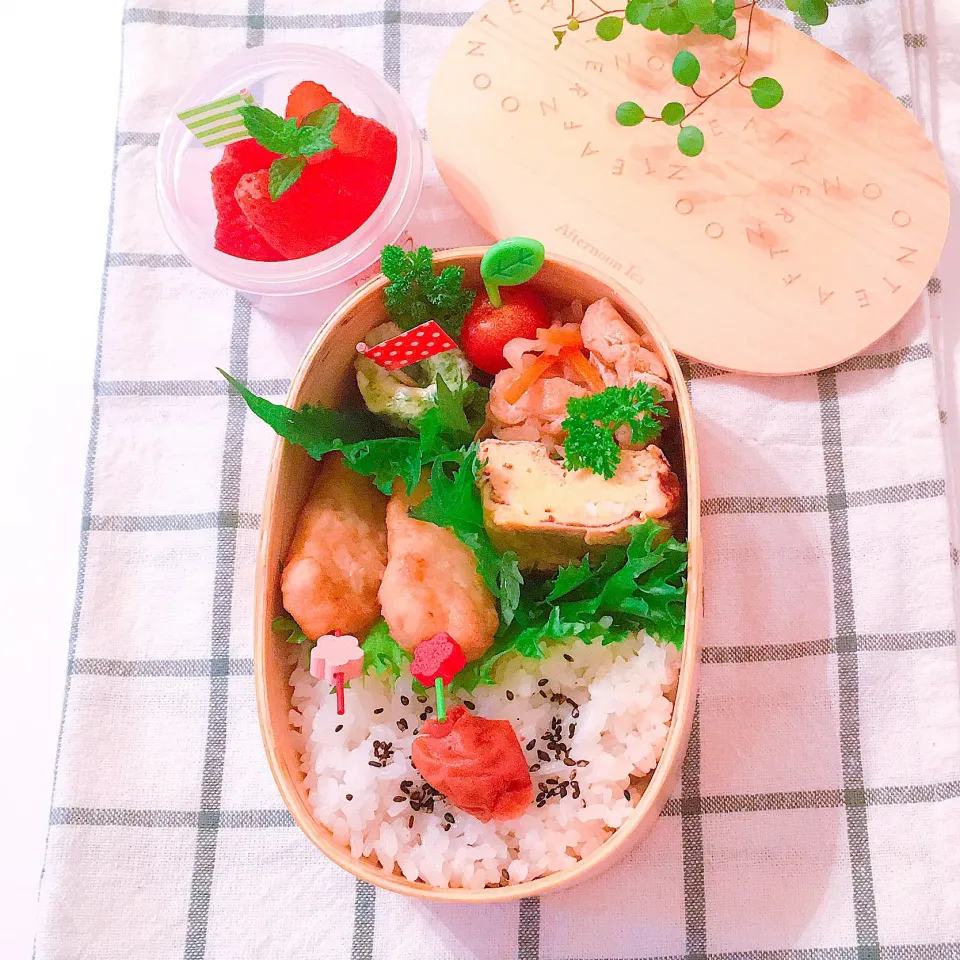 Snapdishの料理写真:鶏つくねのお弁当|Mikaさん