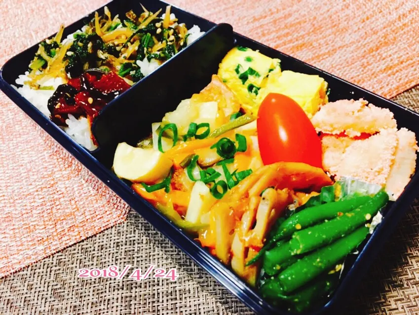 Snapdishの料理写真:旦那弁当( ´͈ ᗨ `͈ )◞♡⃛|じゅんけさん