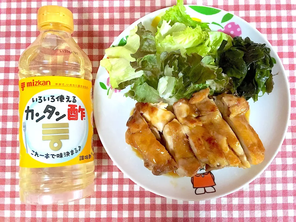 snap dishさんにいただいた、ミツカン カンタン酢を使って、鶏モモの照り焼き🍗✨まさかこの味がこれ一本でできるなんて(ノ_＜)♡|nacchan♪さん