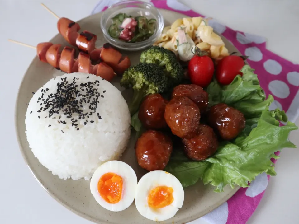 中学生男子置きランチ🍱 肉だんご甘酢煮。 石垣島のおいしいお砂糖使用😋|なかじー。さん