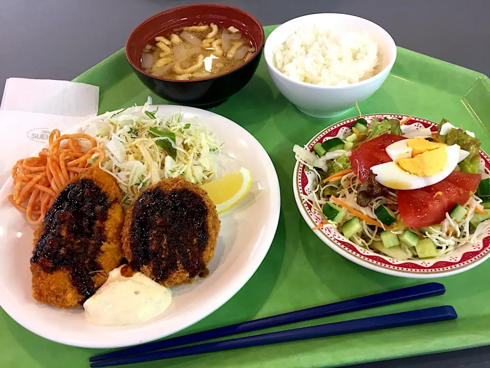 海老カツ&クリームコロッケ、ミックスサラダ|Tadahiko Watanabeさん