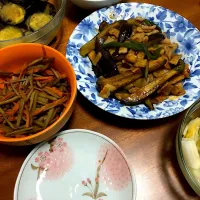 麻婆茄子とレタスとワカメの和物|あやかさん