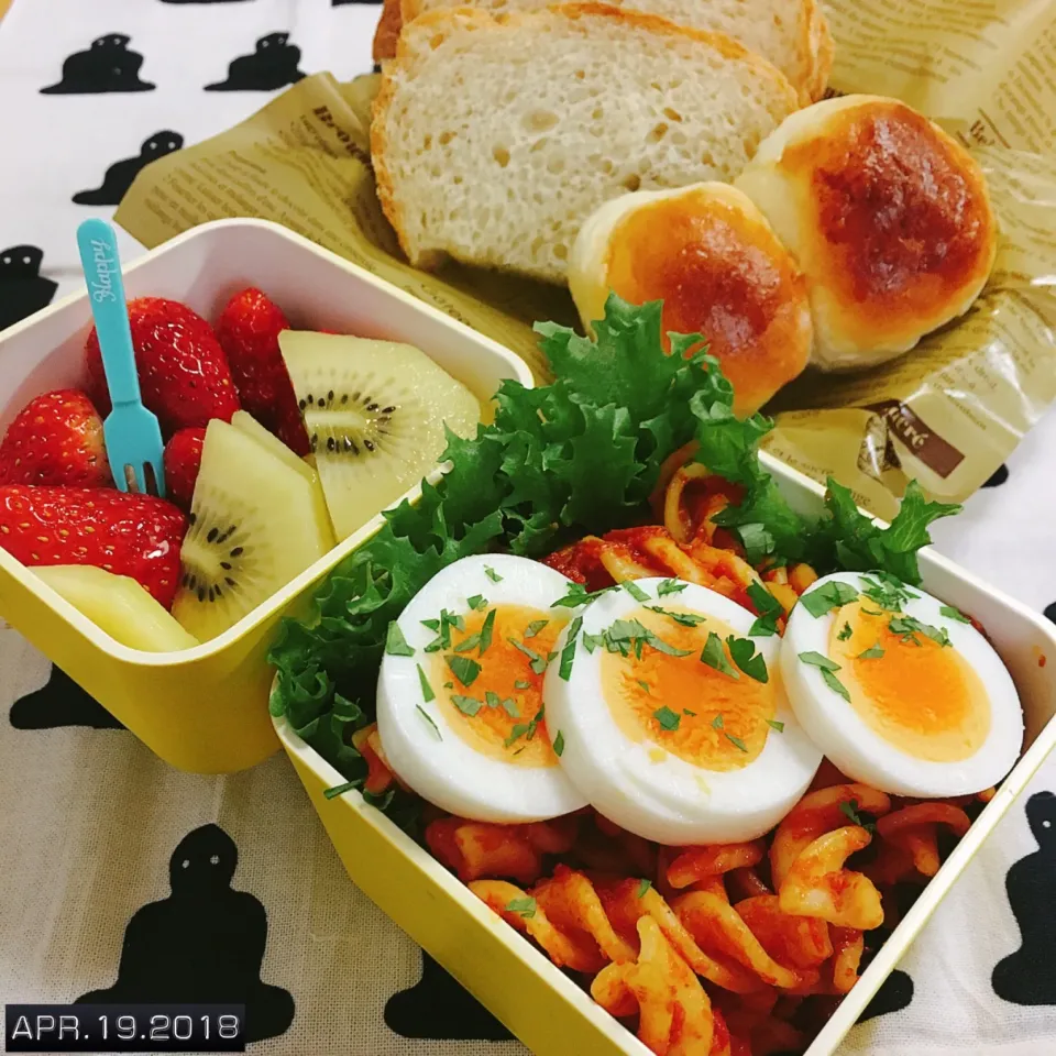 #パスタ #パスタ弁当 #パン弁当  #お弁当  #お弁当記録 #弁当|momo31omomさん