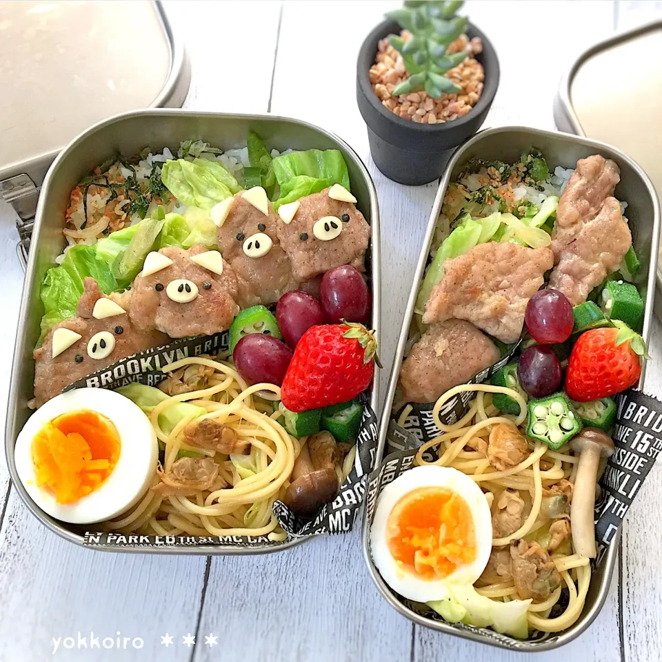 豚肉バターソテー&あさりパスタ弁当♩|yokkoiroさん