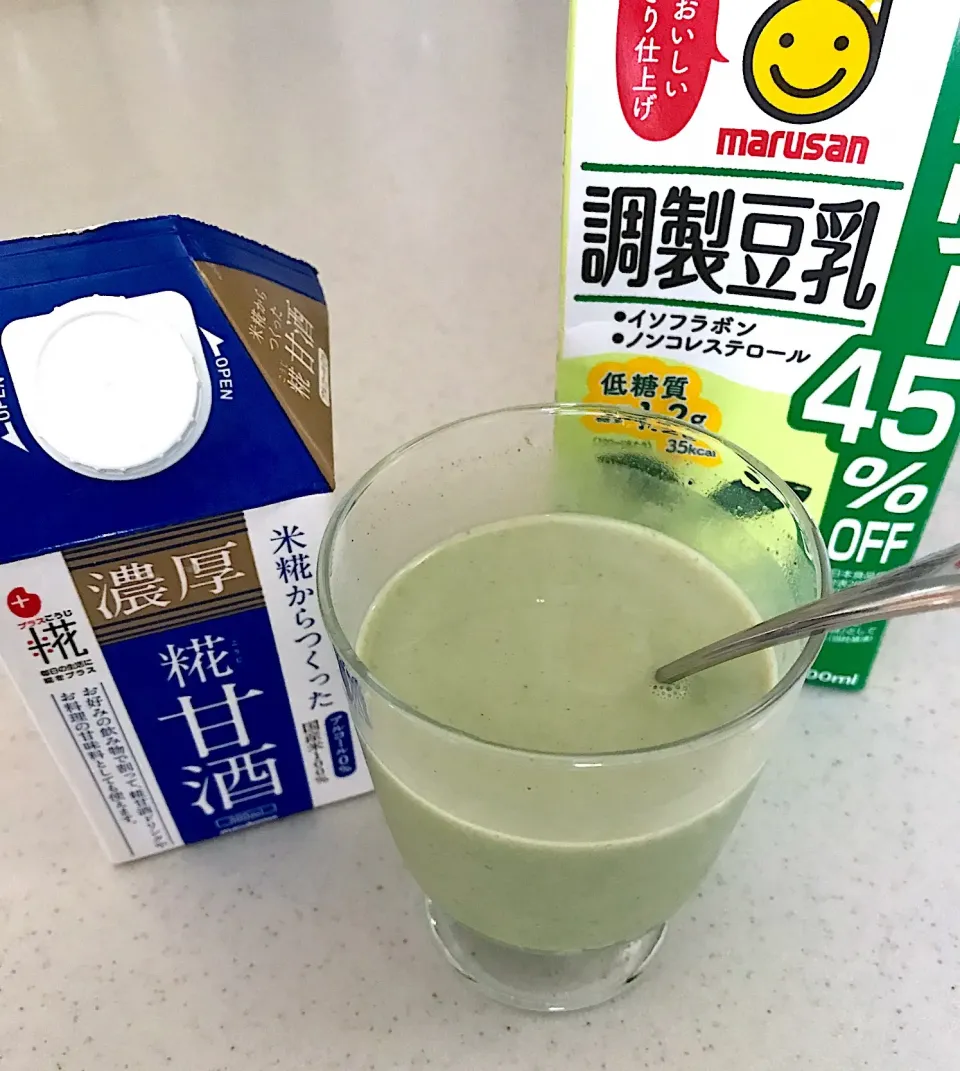 🥛濃縮糀甘酒 豆乳 青汁入りドリンク|春夏秋冬さん